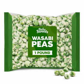 Buha Sweets Wasabi Peas 1lb bulk pack for sharing and snacking.