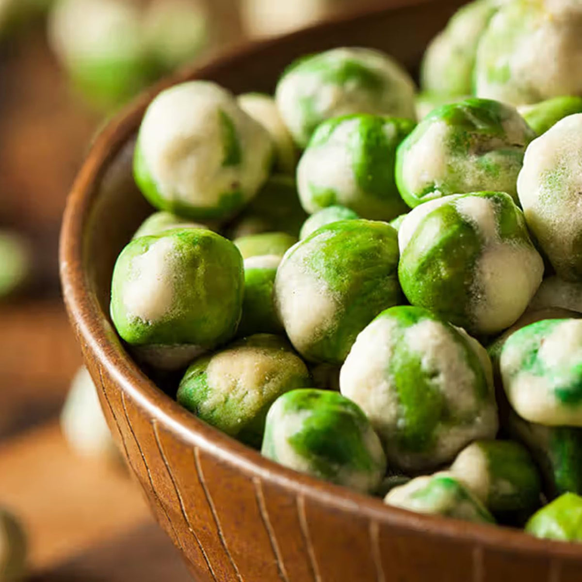 Buha Sweets Wasabi Peas ultra-crunchy texture ideal for bowls.