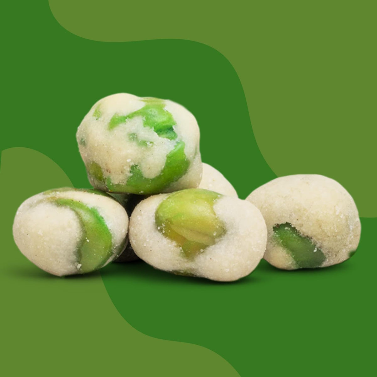 Buha Sweets Wasabi Peas wasabi kick highlights bold flavor.