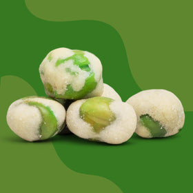 Buha Sweets Wasabi Peas wasabi kick highlights bold flavor.