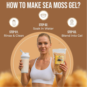 BUIE Golden Irish Sea Moss authentic St. Lucia label confirms purity and origin.