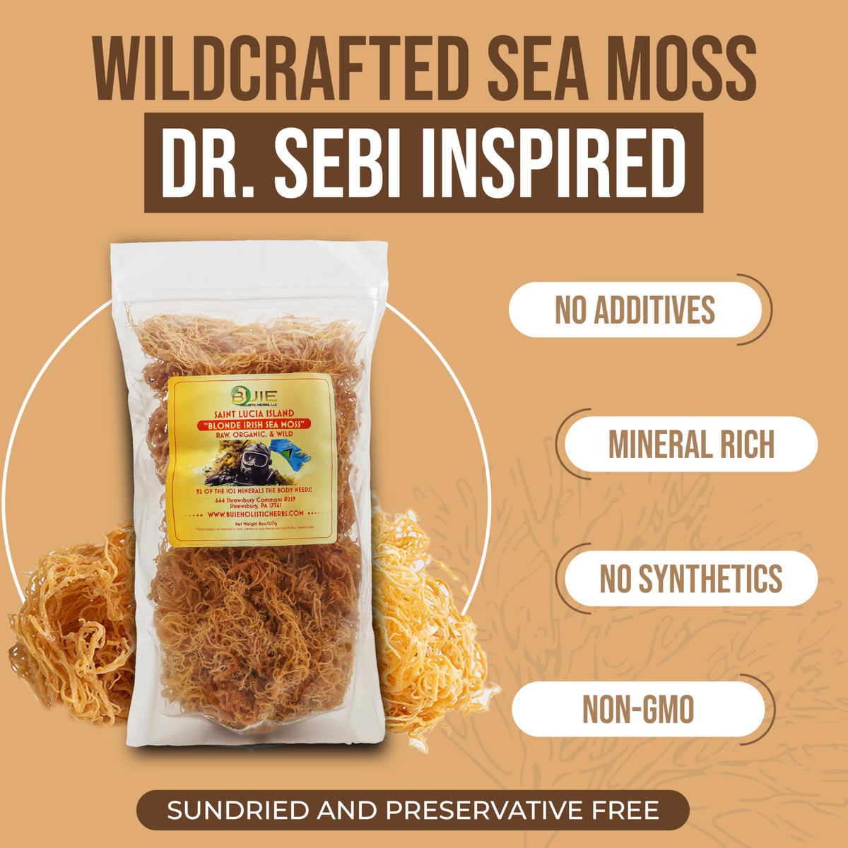 BUiE sea moss gel jar ideal for smoothies and nourishment.