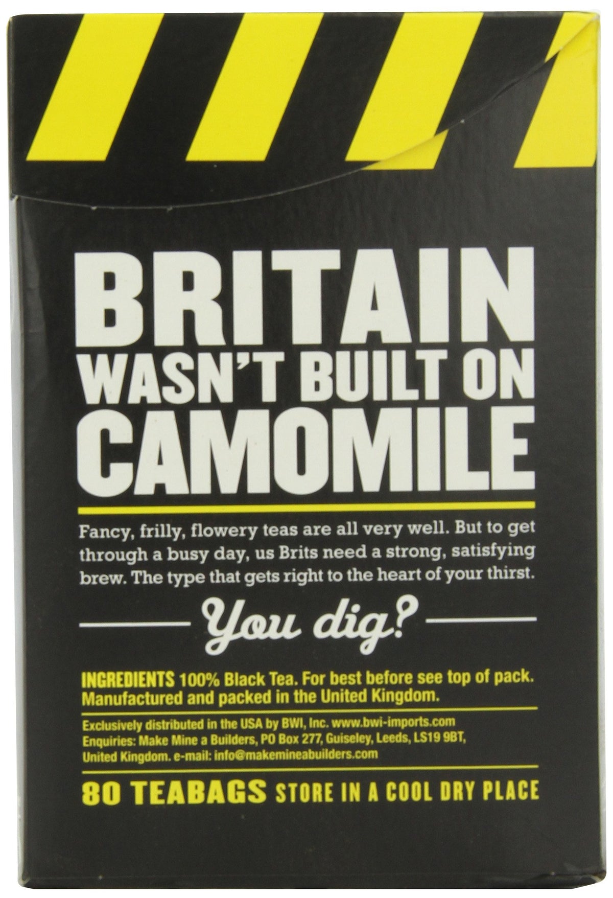 Builders Teabags strong brew in a cup, ideal for long days on site.