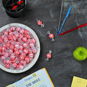 Bulk 3lb peppermint candy balls resealable bag ready for parties