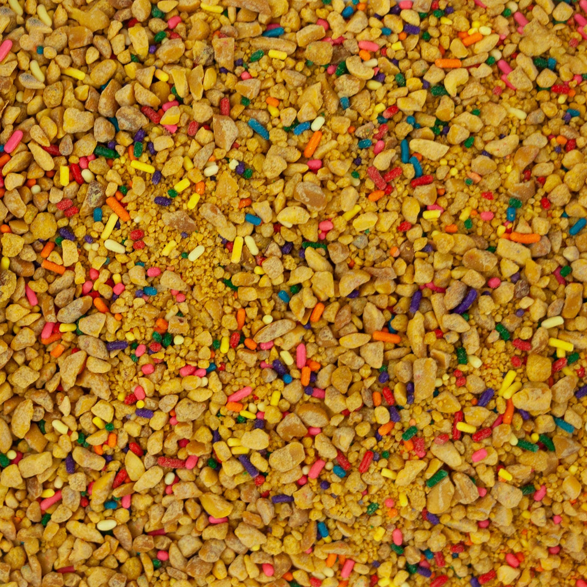 The Bulk-Priced Food Shoppe rainbow sprinkles with brittle mix brightens desserts.