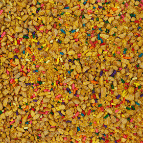 The Bulk-Priced Food Shoppe rainbow sprinkles with brittle mix brightens desserts.