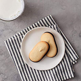 Milano cookies arranged on a serving platter for entertaining
