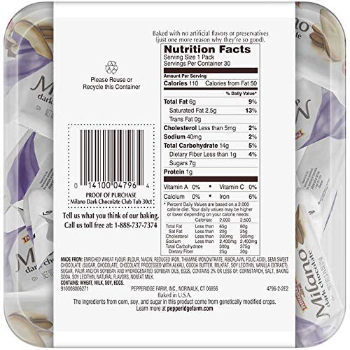 Pepperidge Farm Milano dark chocolate cookies close-up with glossy center
