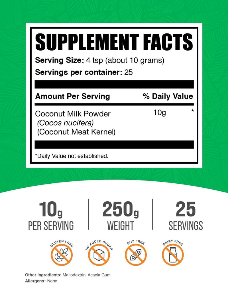 BulkSupplements Coconut Milk Powder being poured into a drink for creaminess