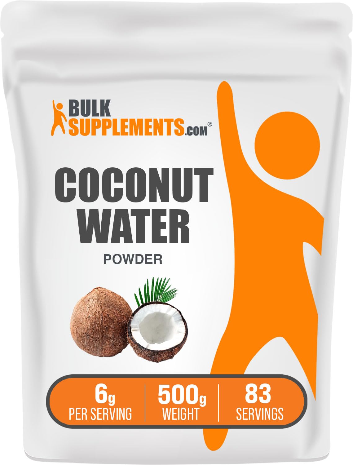 BulkSupplements Coconut Water Powder bottle for convenient, sugar-free hydration flavoring