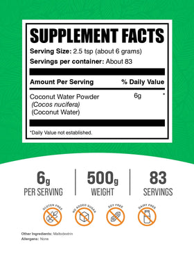 BulkSupplements Coconut Water Powder scoop for precise serving measurements