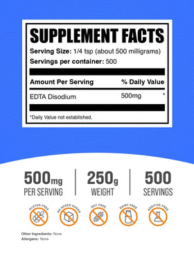 BulkSupplements Disodium EDTA powder scoop shows precise measurement for consistent use.