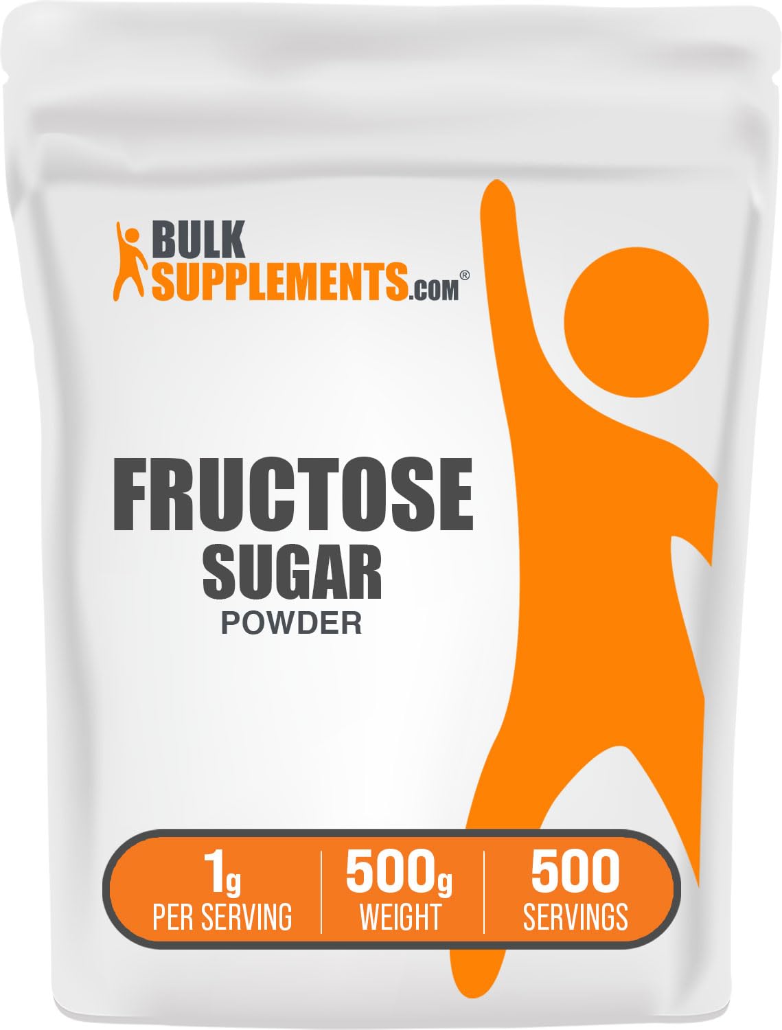 BulkSupplements Fructose powder bottle shows clean sweetness for recipes