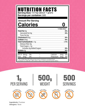 BulkSupplements Fructose powder scoop enables precise baking measurements