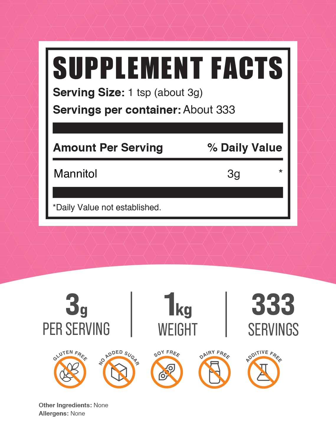 BulkSupplements Mannitol powder in a bowl for diverse cooking and baking.