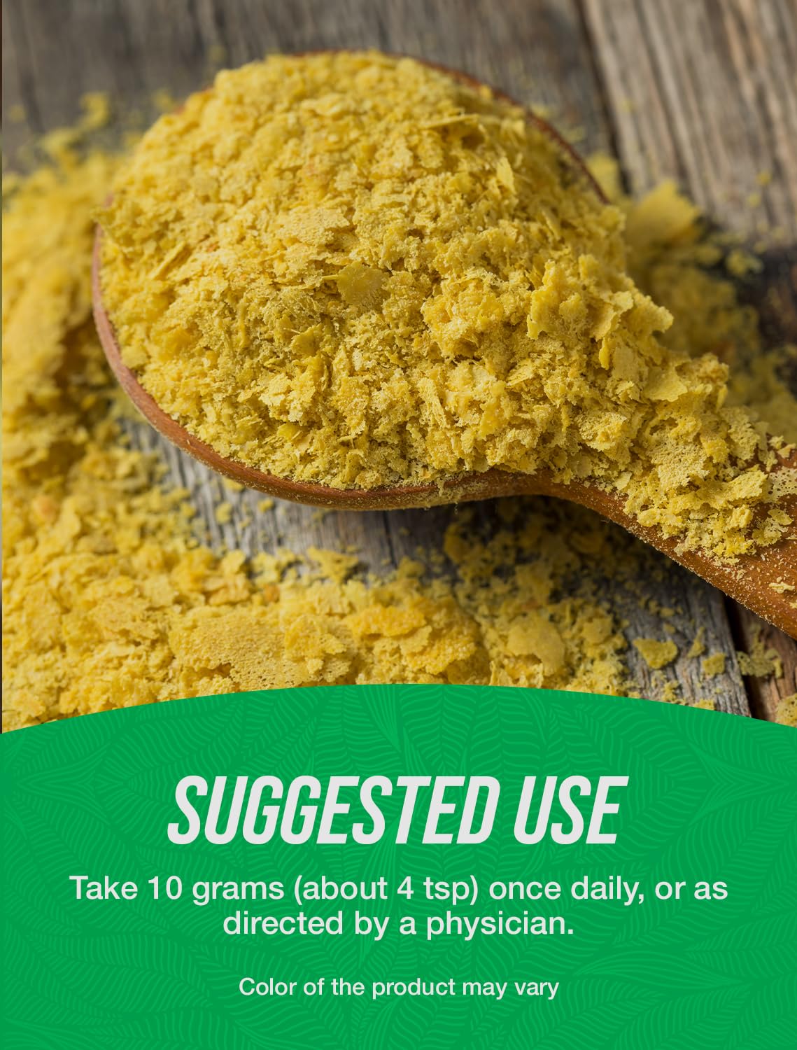 BulkSupplements Nutritional Yeast Flakes cooking uses shows soup topping and pasta sprinkle for flavor.