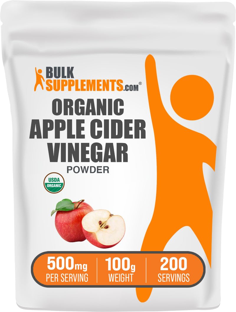 BulkSupplements ACV powder bottle for daily use in vegan and gluten-free routines.