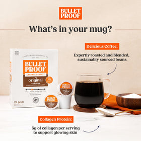 Bulletproof Arabica beans hand-picked from small farms for sustainability.