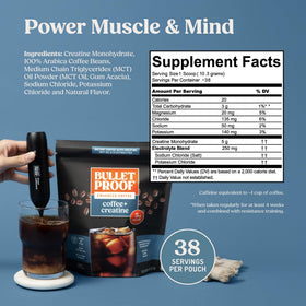 Bulletproof Coffee + Creatine with MCT oil drizzle for creamy texture