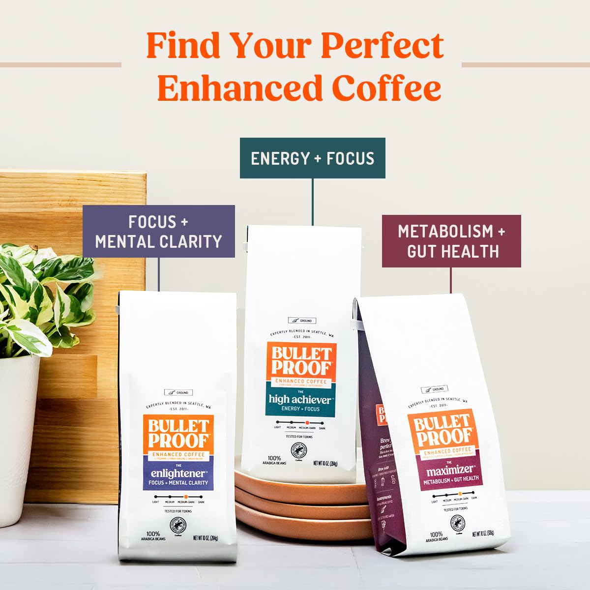 Bulletproof Enlightener coffee in a morning routine setting for productivity