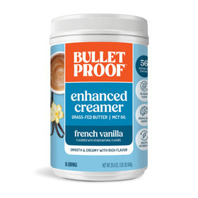 Bulletproof French Vanilla Creamer container for keto-friendly mornings.