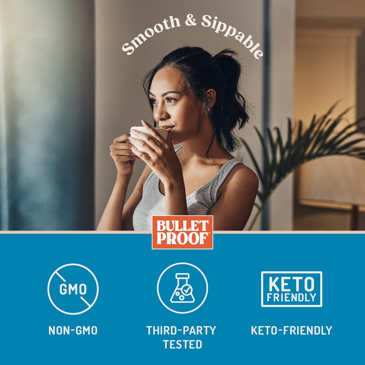 Packaging highlights grass-fed butter and MCT oil in Bulletproof creamer.