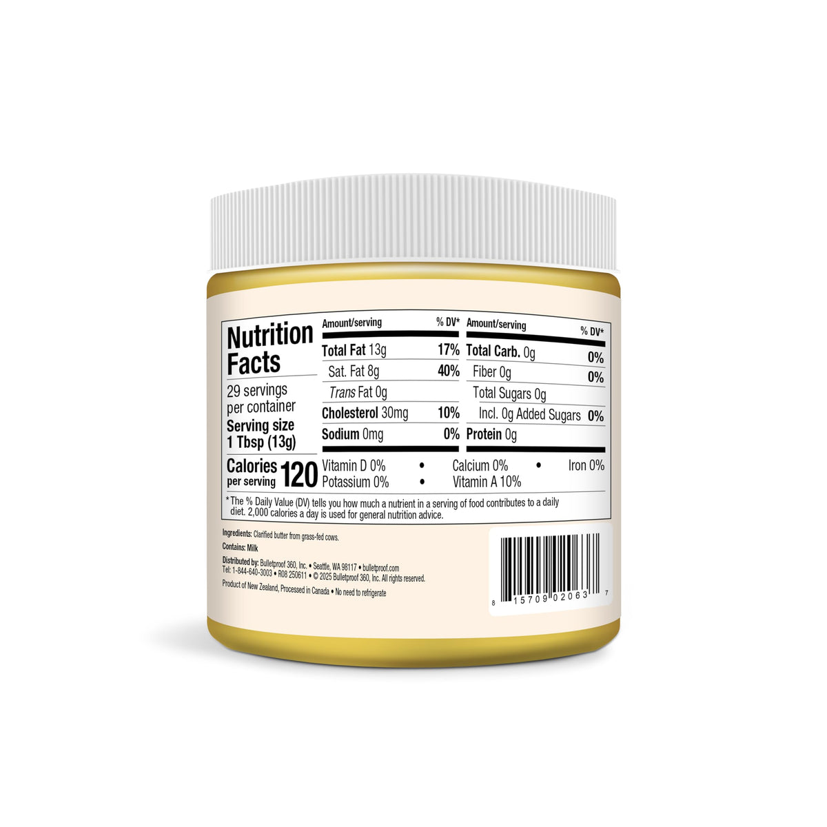 Bulletproof ghee pour shot highlighting high-heat performance