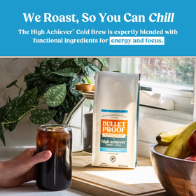 Bulletproof High Achiever cold brew in glass ready to drink