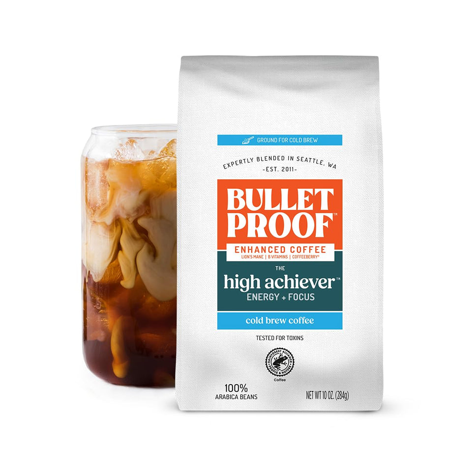 Bulletproof High Achiever ground coffee bag with rich aroma for energizing mornings