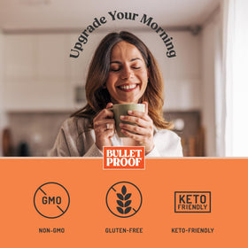 Bulletproof InstaMix being dispensed into coffee with no blender needed.