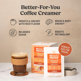 Bulletproof InstaMix grass-fed butter visual for rich, keto-friendly coffee.
