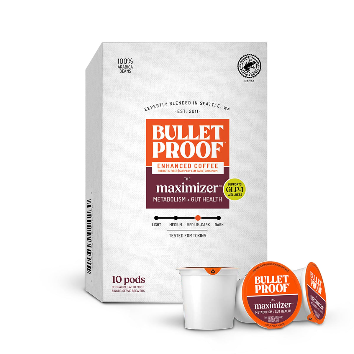 Bulletproof Maximizer coffee pod box, ready for a quick energy-boosting brew.