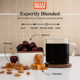 Close-up of Bulletproof The Mentalist beans with rich color and aroma