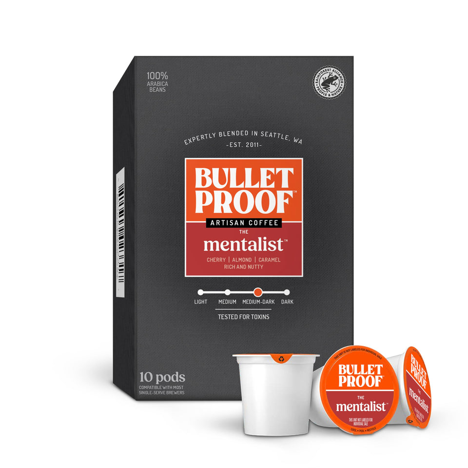 Bulletproof The Mentalist pods pack shown for quick, rich mornings.