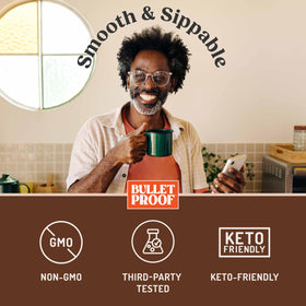 Bulletproof Mocha Creamer MCT-oil glow suggests fast energy support.