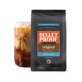 Bulletproof Original Cold Brew coarse-ground bag ready for at-home brewing.