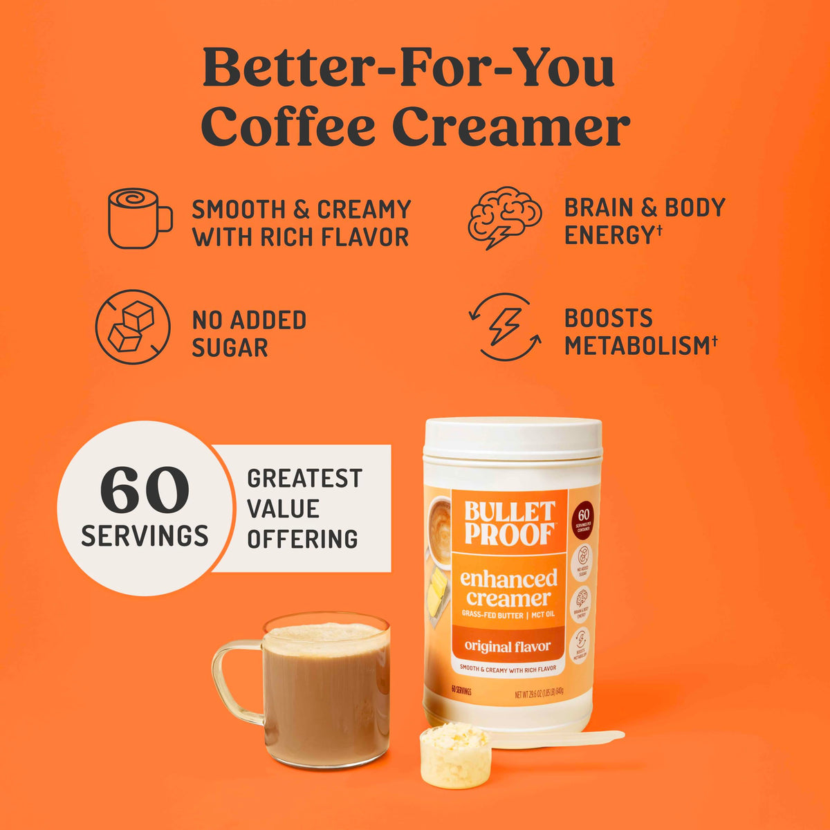 Creamy Bulletproof Original Creamer poured into a mug for café-like flavor