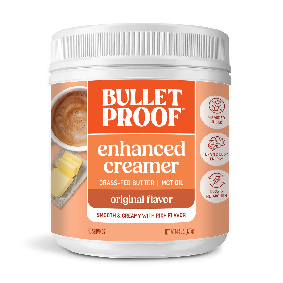 Bulletproof Original Creamer jar boosts coffee creaminess for a rich cup