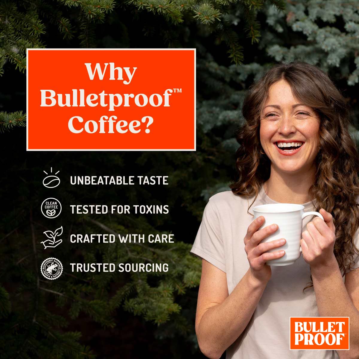 Bulletproof Original Medium Roast brew being poured over a filter for a smooth cup.