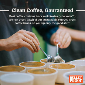 Bulletproof slippery elm bark component within coffee for gentle digestion notes