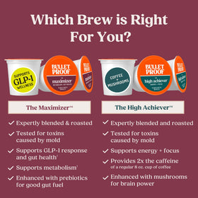 Green Bulletproof coffee beans reflect sustainable sourcing from farms.