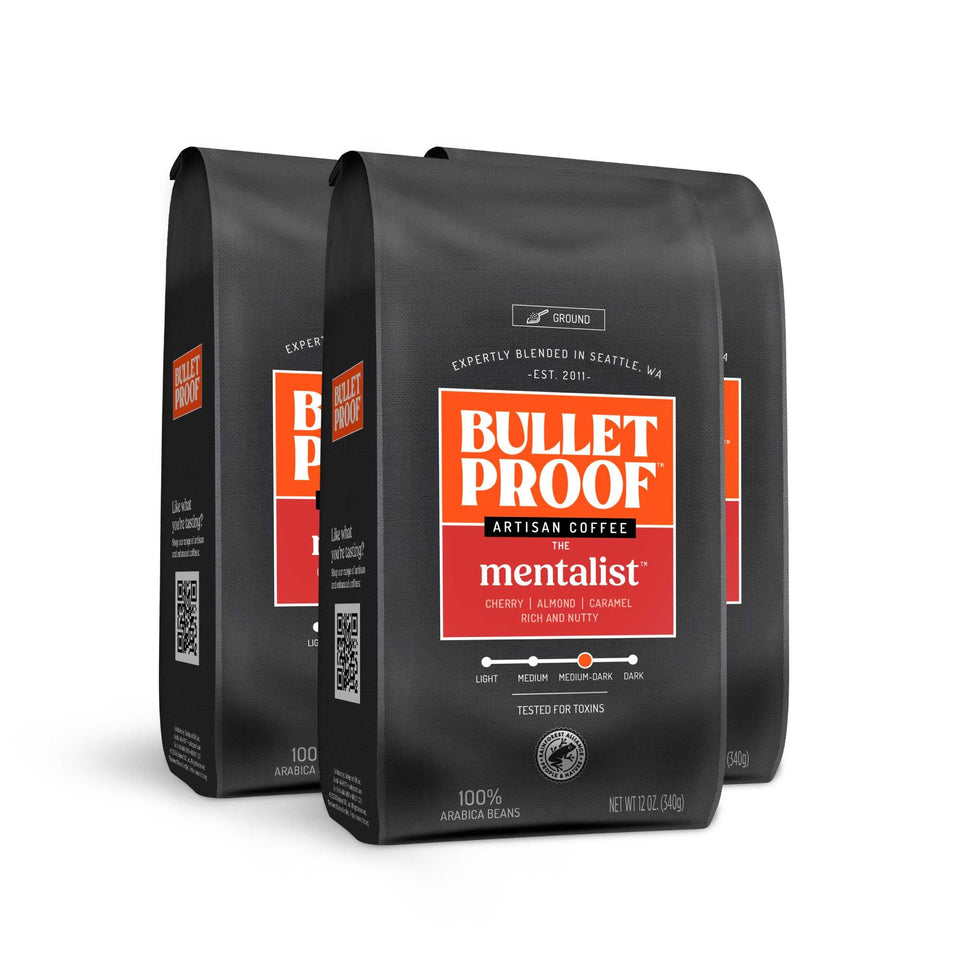 Bulletproof The Mentalist three-pack medium-dark roast bags for daily brewing