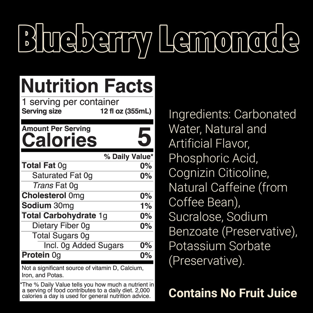 Bum Energy Blueberry Lemonade can pairs with meals or studying.
