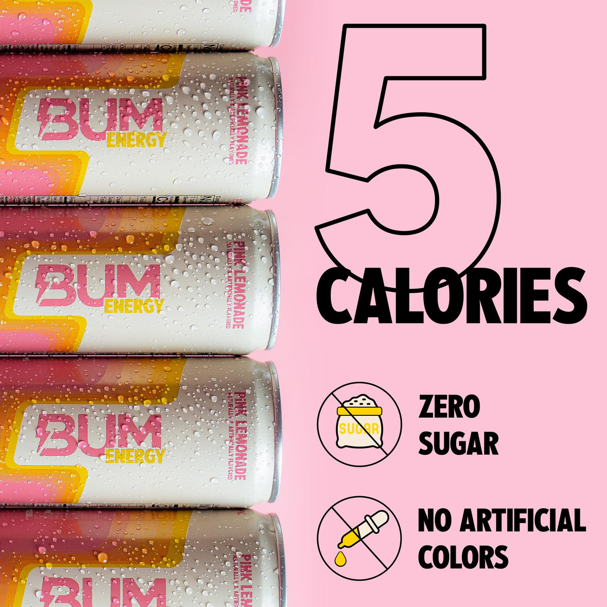 Bum Energy Cognizin and caffeine graphic, focus support with natural caffeine.