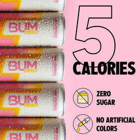 Bum Energy Cognizin and caffeine graphic, focus support with natural caffeine.