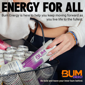 Bum Energy pack of 12 display shows value and convenience