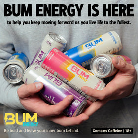 Bum Energy ready-to-go bottle in a gym bag for workouts or study.