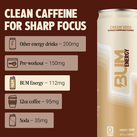 Bum Energy twelve-ounce pack shown for convenient on-the-go energy