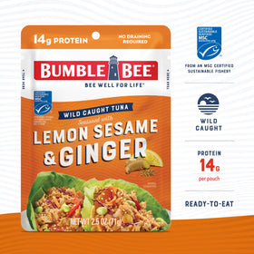 Bumble Bee 14g protein per serving on the pouch highlights a protein-packed option.