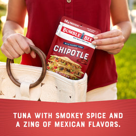 Bumble Bee chipotle tuna pouch with rice bowl demonstrating versatility.